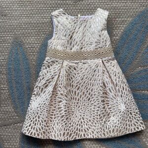 Lilly Pulitzer Abrianna Toddler Girls Gold Metallic Lagoon Formal Dress Size 3T